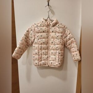 Kids Floral Puffer Jacket - Cream